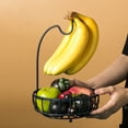 thumbnail image 4 of Iron Fruit Basket Bowl Countertop for kitchen fruit storage Banana Hanger Storage Blue Large, 4 of 9