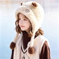 thumbnail image 2 of Enyan Girls Winter Knit Hats for Little Kid Fleece Lining Skiing Caps Cute Animal Character with Warm Ear Flap, 2 of 7
