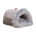 thumbnail image 4 of Nid de Chat Semi-Fermé Confortable Apaisant Automne Hiver Fournitures pour Animaux Sommeil Chat Gris Moyen, 4 of 9
