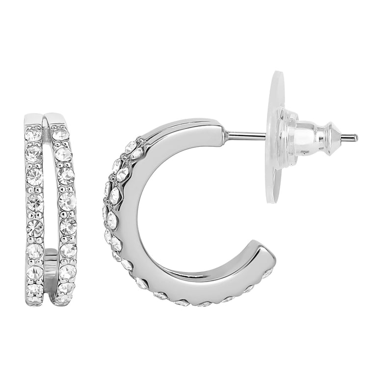 Believe by Brilliance Silver Cubic Zirconia Earring Set, 3 Pairs photo 2