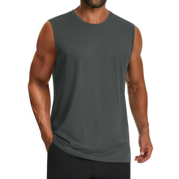 Camiseta sin mangas Cotrasen para hombre, entrenamiento, color gris oscuro, talla 2XL