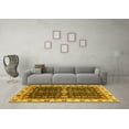 thumbnail image 3 of Ahgly Company Indoor Round Geometric Yellow Traditional Area Rugs, 3' Round, 3 of 4