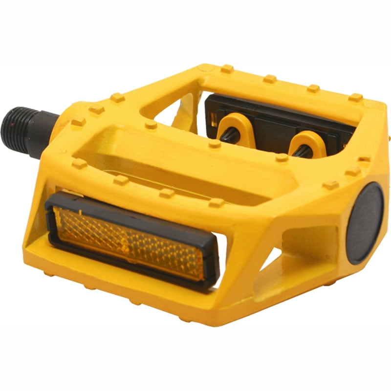Bicycle Pedal With Reflector Paint Yellow Bike Pedals