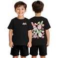 thumbnail image 2 of Zylarhe Girls Easter Shirt Boys Short Sleeve Tee for Play and Schoolyard Lightweight Crewneck Top with Easter Print Design Comfortable Soft Top for Kids Ideal Holiday Outfit 10-11 Years Black, 2 of 5