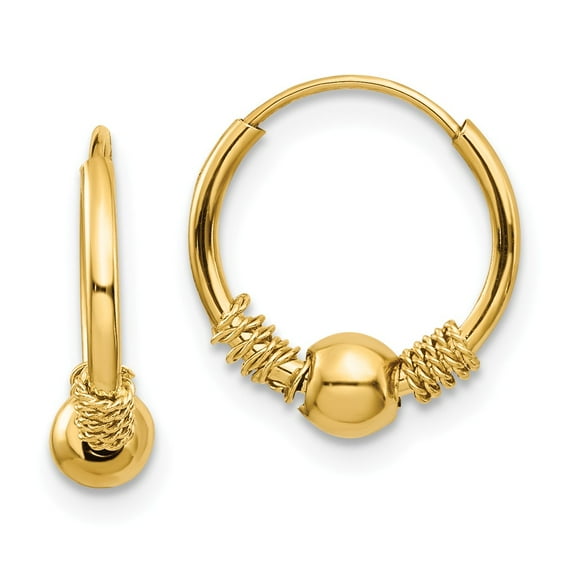 14K Yellow Gold Earring Endless Women'S 10 mm Madi K Hoop Bead Earrings