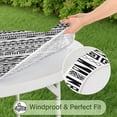 thumbnail image 5 of Black Geometric Triangle Striped Pattern Round Fitted Tablecloth with Elastic Edge,Dining Table Cover Waterproof,Outdoor Round Tablecloth for Camping,Dining,Indoor and Outdoor, 5 of 7