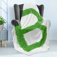 thumbnail image 4 of Letter B Soft Flannel Fleece Blanket, Kids Baby Boys Children Capital B Name Fresh Growth Environment Ecology Concept, Cozy Plush for Indoor and Outdoor Use, 70" x 90", Green White, by Ambesonne, 4 of 5