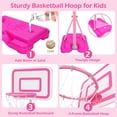 thumbnail image 4 of Pink Adjustable Basketball Hoop for Kids 2.9FT-6.2FT Portable Indoor Outdoor Toy for Girls 3-8 Years Old, 4 of 5