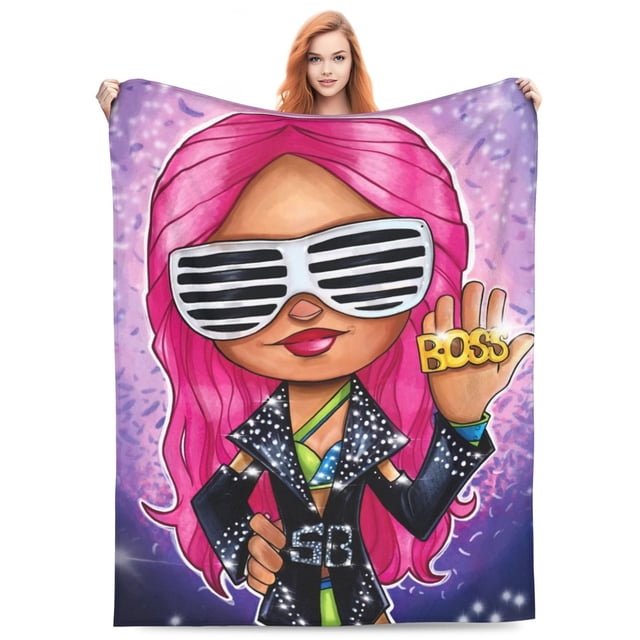 Manta de franela ultra suave y acogedora de Sasha Banks para picnic para niños, niñas y adultos, mantas ligeras y esponjosas para sofá, cama, sofá, sala de estar