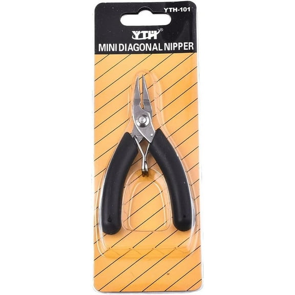 1pc 3.9 Inches-mini black Flush Cutter side Cutting Pliersor Jewelry Making Ferronickel Stainless Steel Mini Diagonal Nipper Pliers with PVC Handle Precision Tool for Wire Cutting