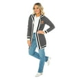 thumbnail image 3 of Women's Gameday Couture  Gray Clemson Tigers Tri-Blend Rounded Stripe Cardigan, 3 of 4