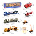 thumbnail image 2 of Engineering Trailer Toys, 4PCS Mini Alloy Construction Trucks Set Cool Looking 1:64 Carrier Truck Engineering Trailer Car Toys Children's Outdoor Entertainment, 2 of 5