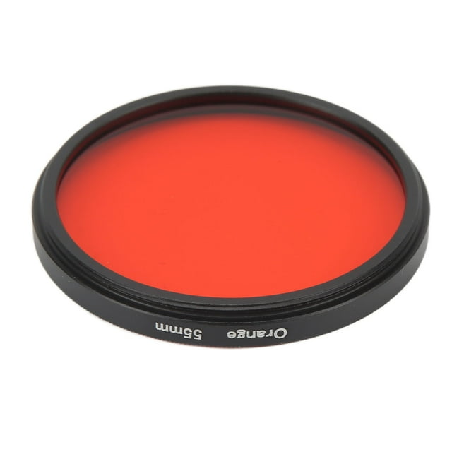 Digital Camera Filter, High Definition Grinding Portable Full Color Lens Filter Optical Glass Low Color Cast 55mm For Landscape Shooting Orange