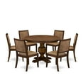 thumbnail image 2 of East West Furniture Ferris 7 Piece A Modern Dining Table Set in Walnut Finish, 2 of 6