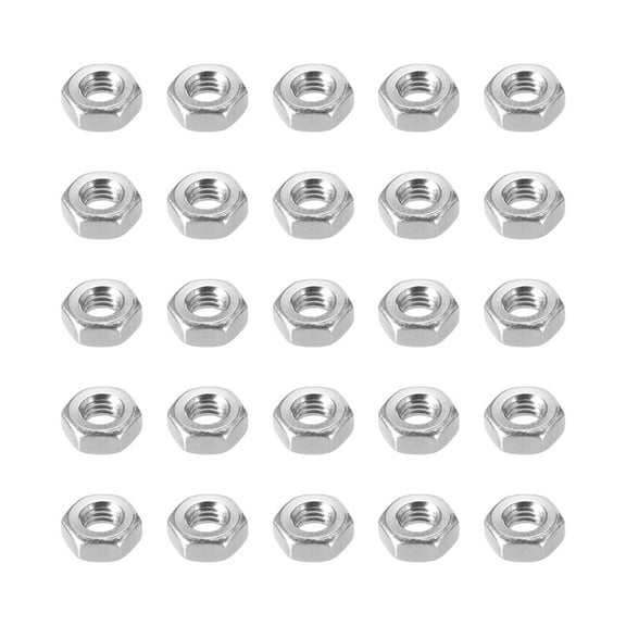 25pcs M3  Metric 316 Stainless Steel Hexagon Hex Nut Silver Tone