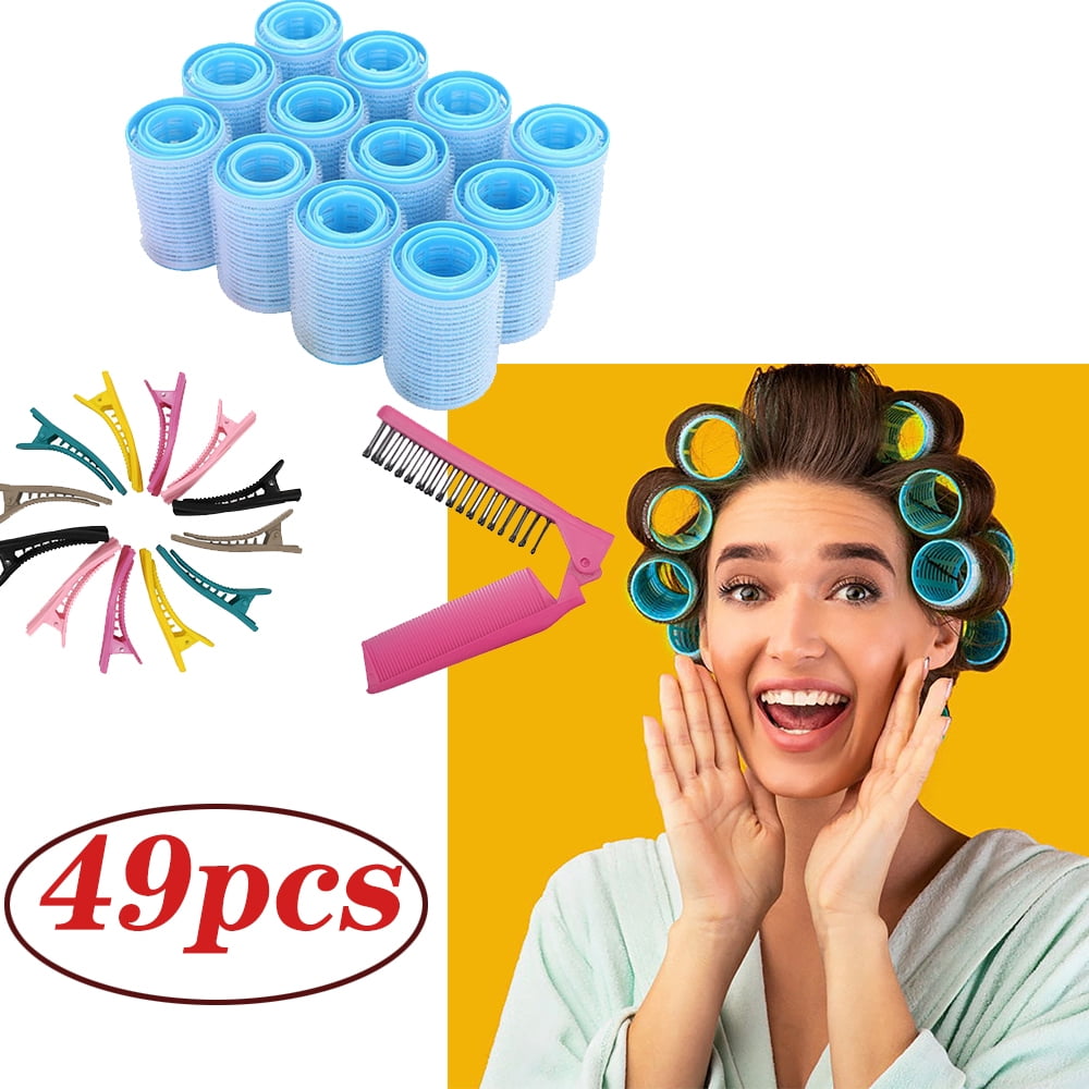 Dicasser Hair Rollers for Long Hair, 49Pcs Rollers Hair Curlers (Large, Medium, Small)for Long