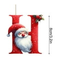 thumbnail image 3 of yulier 26 Initial Letter Christmas Ornaments, Red Personalized Christmas Initial Ornaments with Santa Claus, Christmas Tree Decoration Hanging Pendant Xmas Gifts for Kids Family, 3 of 4