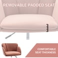 thumbnail image 6 of Desk Chair for Girls, Pink Velvet Home Office Chair on Wheels, Modern Ergonomic Chair, Adjustable Height Swivel Accent Chair Computer Desk Chair, Rolling Vanity Chair with Mid Back, Q16704, 6 of 13