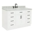 thumbnail image 4 of Ariel Hepburn 55 In. Oval Sink Vanity With 1.5 In. Carrara White Countertop In White, 4 of 10