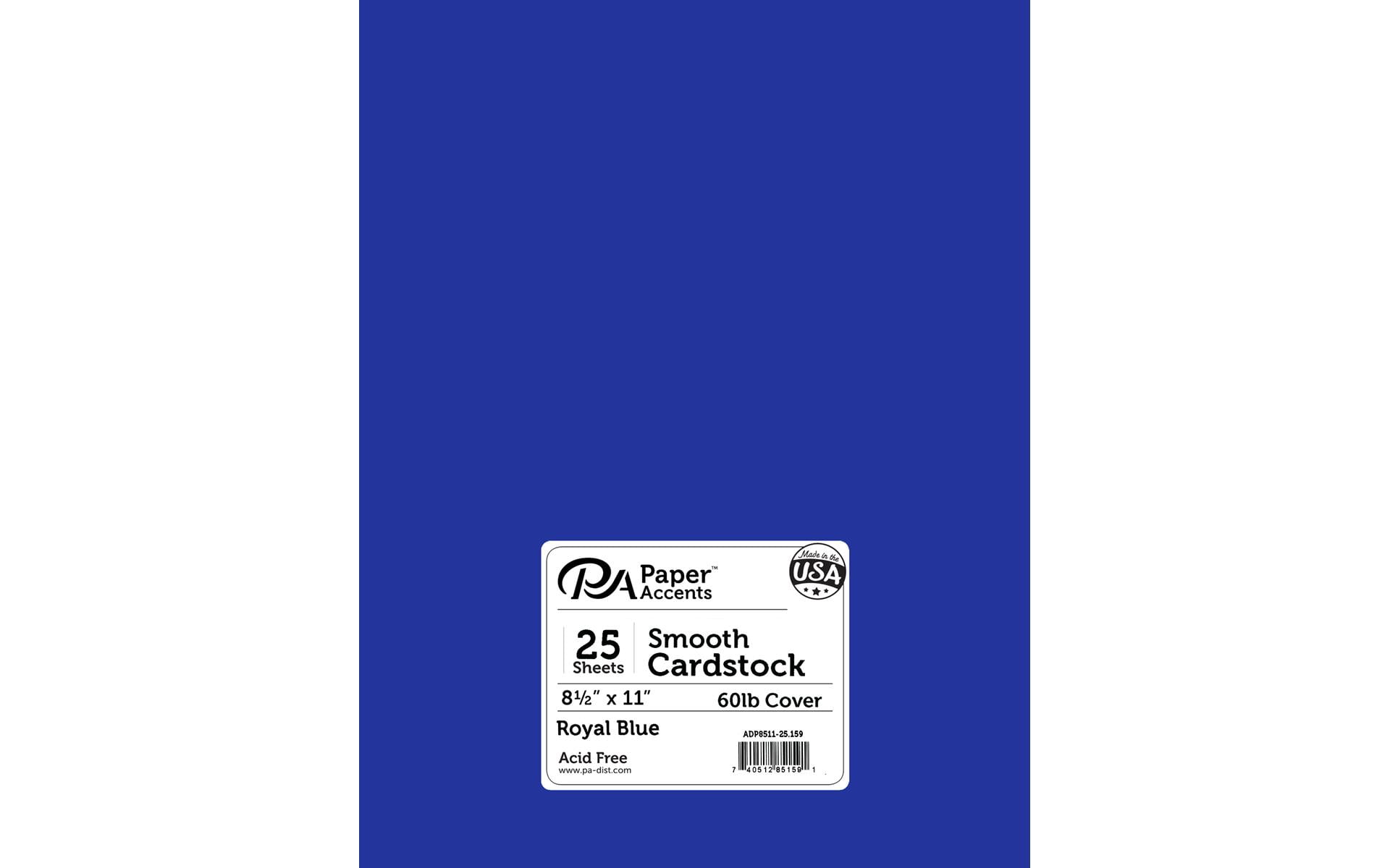 65Lb Cover Royal Blue Cardstock 100 Sheets 8.5 x 11 inch 