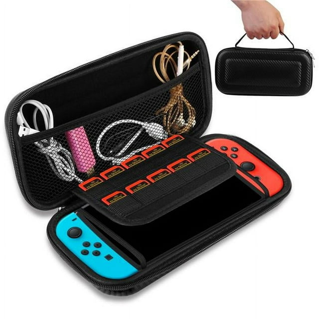 Fresh Fab Finds FFF-Black-GPCT1199 Étui de Transport Portable pour Console Nintendo Switch, Étui Rigide de Protection en EVA, Pochette, Noir