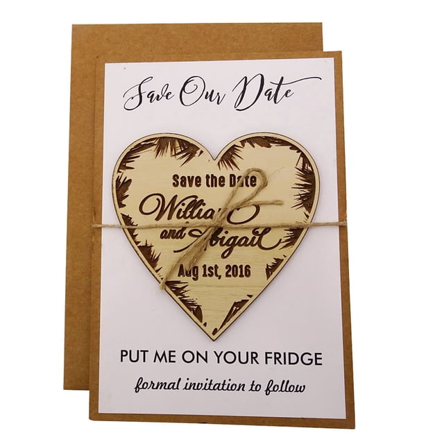 Personalized Wedding Magnets 20 Rustic Wedding Save The Date Cards Favors With Envelopes