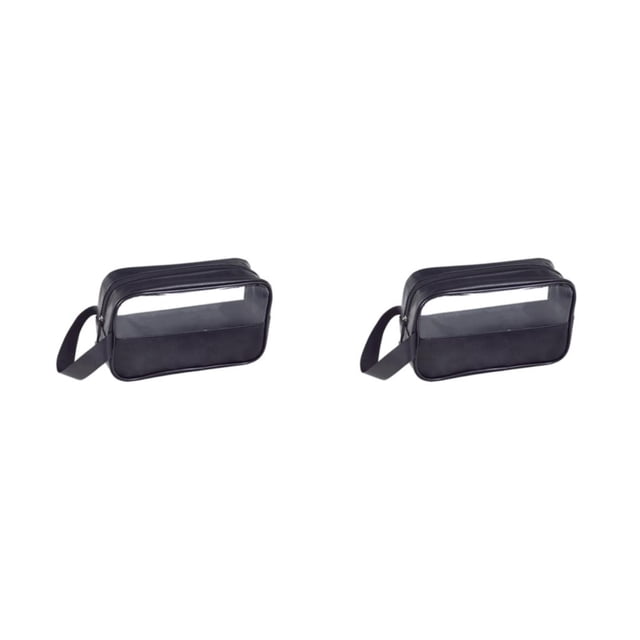 Bolsa de maquillaje impermeable y Transparente Vogacara para viajar 2piezas negro talla pequeña