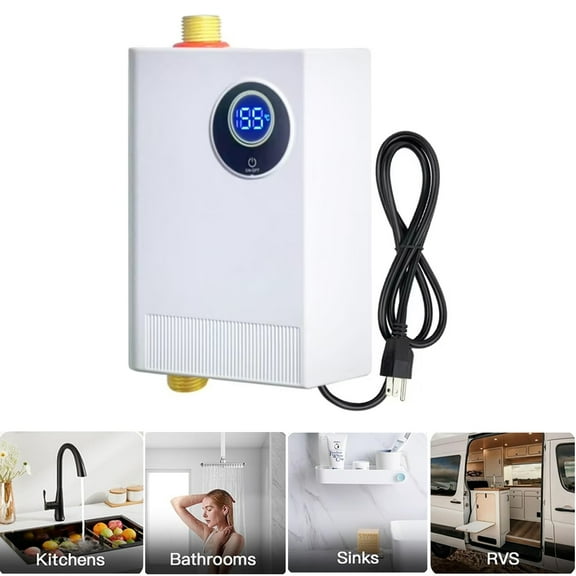 Tankless Water Heater Electric, Instant Hot Water Heater Under Sink, 3000W Instant Hot Water Heater Under Sink, Portable Mini Electric Water Heaters for RV Kitchen