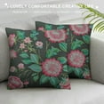 thumbnail image 3 of BCIIG Flowers Graphic Decorative Cushion Throw Pillow Cover for Home Couch Living Room Bed Sofa Short Plush Zipper Closure 1PC 18x18in, 3 of 5