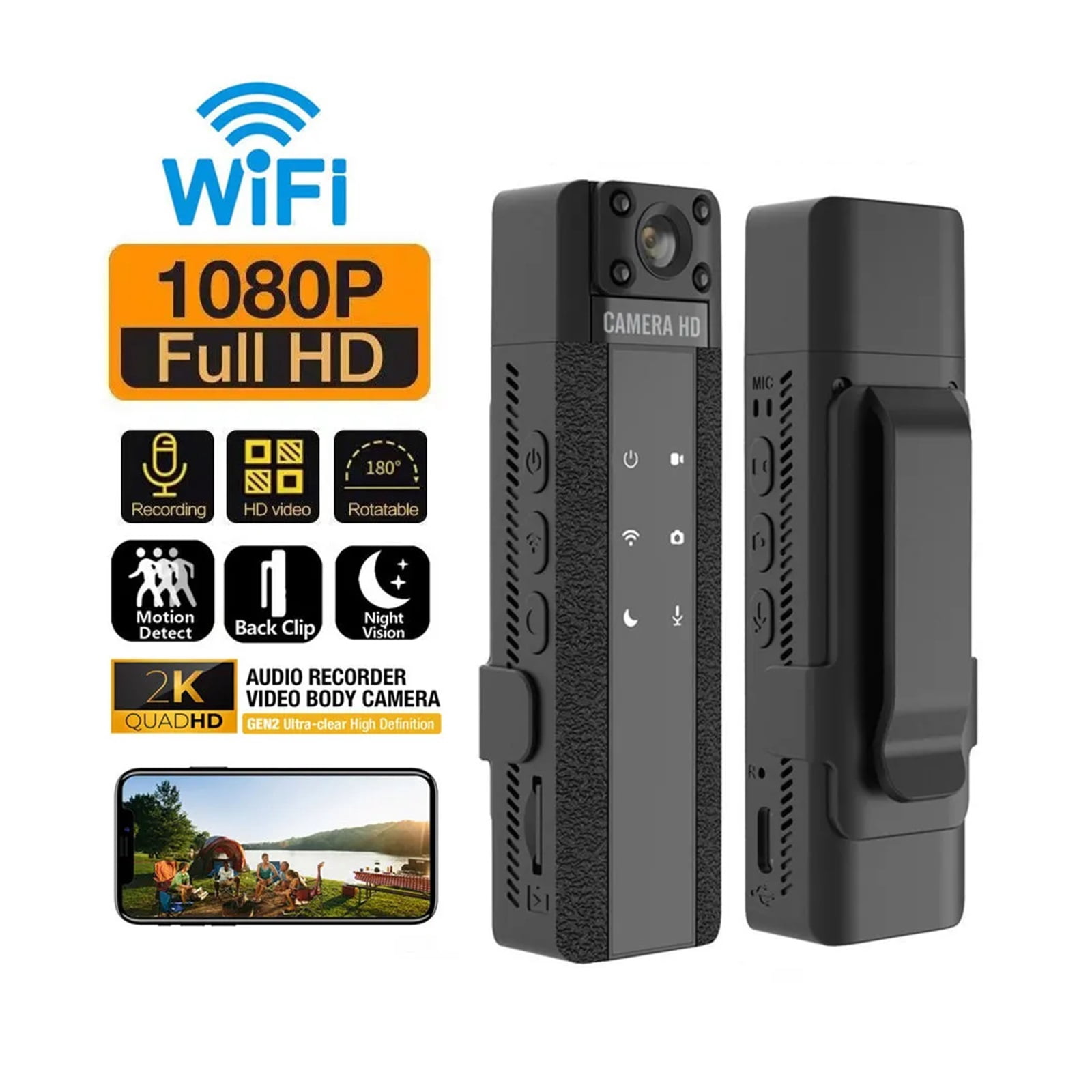 L16 Mini Camera 1080P Portable Digital Video Recorder 180 Rotating Lens Body Camera Night Vision DVR Miniature Camcorder ,Ultra HD