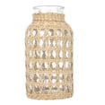 thumbnail image 1 of 1pc Rattan Woven Glass Vase Creative Desktop Vase Flower Arrangement Container, 1 of 8