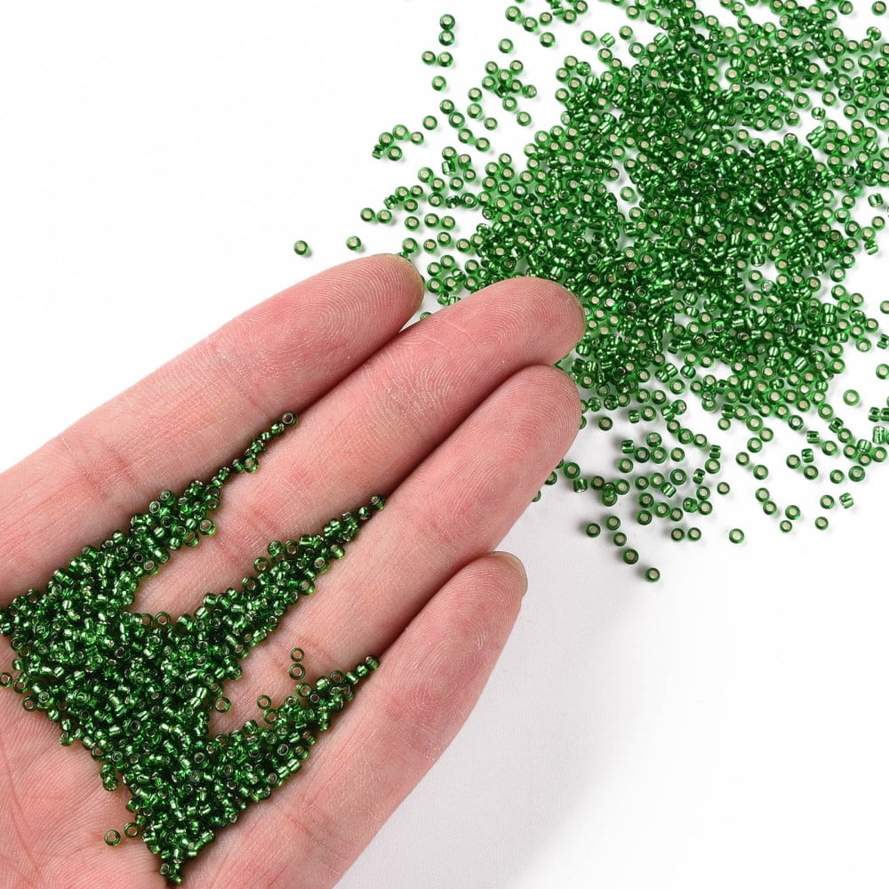 1bag 12/0 Grade A Round Glass Seed Beads Silver Lined Green 12/0 2x1.5mm Hole: 0.3mm about 30000pcs/bag