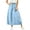 Light Blue, variant on Summer Casual Skirts for Women Maxi A-Line Mid Rise Skirt with Exterior Pockets Adjustable Elastic Waist Solid Loose Fit Summer Maxi Skirt