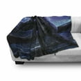 thumbnail image 3 of Fantasy World Soft Flannel Fleece Throw Blanket, Surreal Werewolf Electric Eyes in Full Moon Transformation Folkloric, Cozy Plush for Indoor and Outdoor Use, 70" x 90", Purple Blue, by Ambesonne, 3 of 6