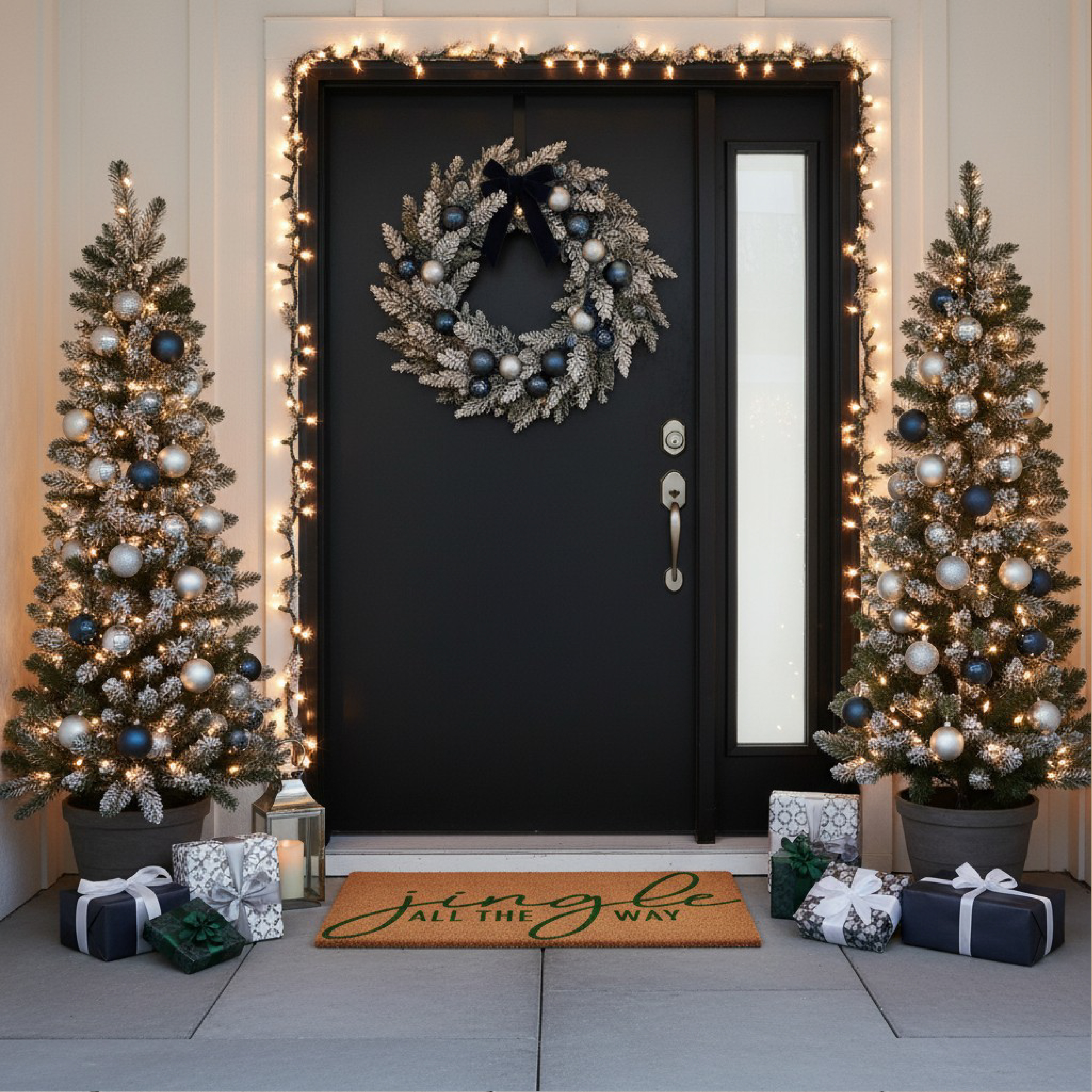 Green Jingle All the Way Doormat 24" x 36"