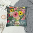 thumbnail image 2 of PHYHOO Watercolor Flower and Hello Spring Stripe Decorative Throw Pillow Covers Square Cushion Cover Romantic Print Toss Throw Pillowcase (Yellow Stripe) White, 2 of 5