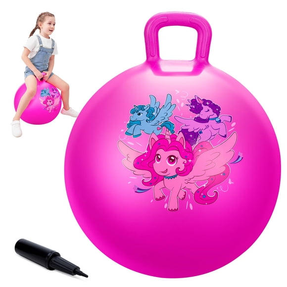 Hopper Ball ZOOJOY con forma de unicornio, 45 cm, con asa, para niños de 3 a 8 años