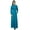 Teal Blue, variant on Bimba Women's Long Sleeve Maxi Mandarin Collar Plain Jilbab Dress With Pockets