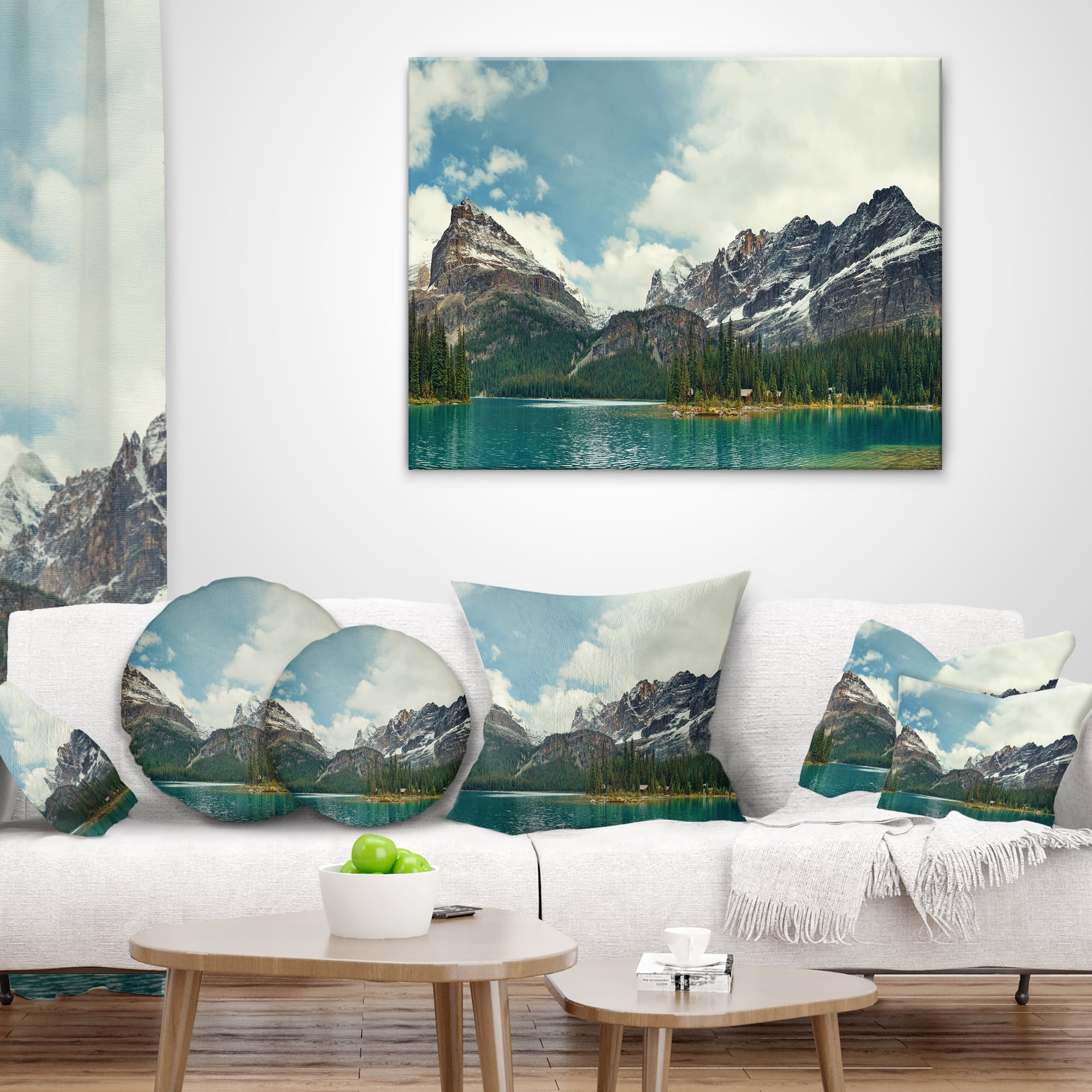 Designart Yoho National Park Panorama - Landscape Printed Throw Pillow - 18x18
