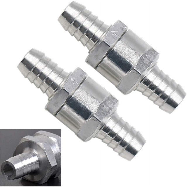 Juego de 2 válvulas de combustible Mmgoqqt, aleación de aluminio, 12 mm, color plata