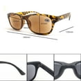 thumbnail image 5 of Rectangle Tinted Brown Sunglasses Reading Glasses for Men and Women, Tortoiseshell Presbyopic Glasses Readers +2.50 UV, 5 of 5