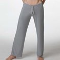 thumbnail image 6 of UDIYO Casual Men Solid Color Drawstring Homewear Yoga Pants Loose Pajama Trousers, 6 of 7