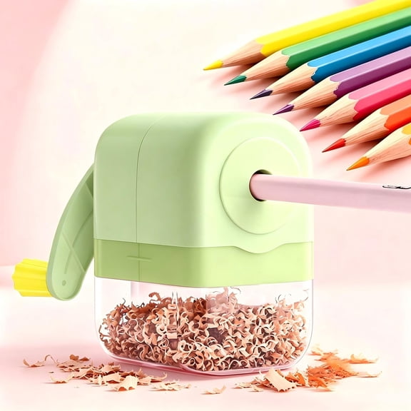Hand Crank Pencil Sharpener, Desktop Manual Pencil Sharpener, Classroom Pencil Sharpener Heavy Duty with Stronger Helical Blade to Fast Sharpen