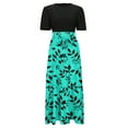 thumbnail image 6 of vigerkar Maxi Dresses for Women Summer Short Sleeve Floral Long Dress Elegant Party Cocktail A Line Flowy Fall Dress Mint Green, XL, 6 of 6