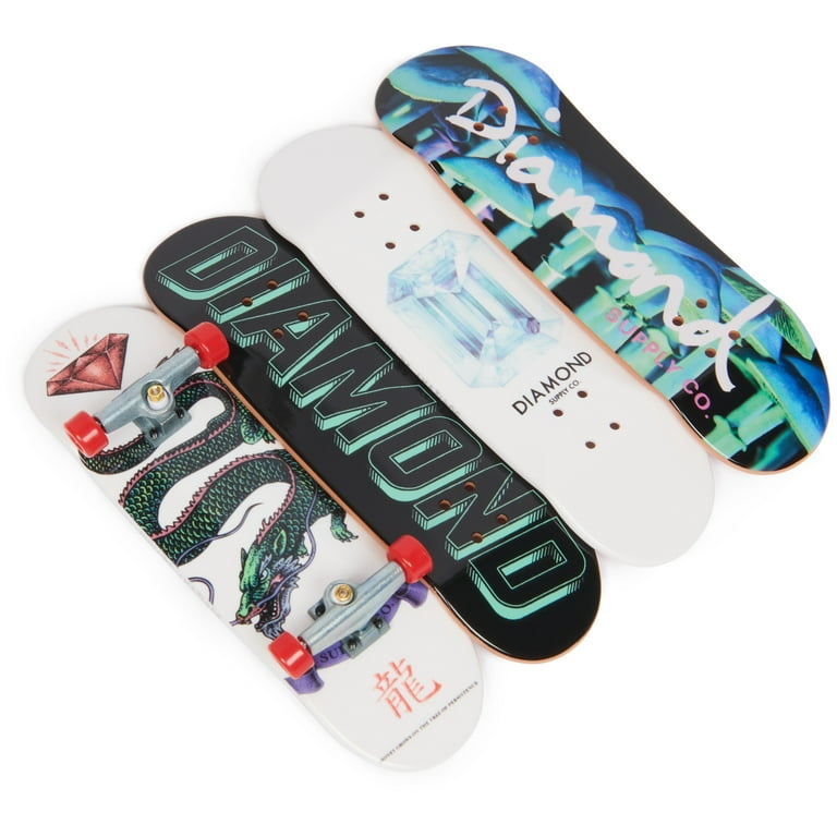 Tech Deck, Ultra DLX Fingerboard 4-Pack, Diamond Supply Co. Skateboards, Collectible and Customizable Mini Skateboards, Kids Toys for Ages 6 and up Tech Deck, Ultra DLX Fingerboard 4-Pack, Diamond Supply Co. Skateboards, Collectible and Customizable Mini Skateboards, Kids Toys for Ages 6 and up