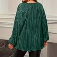 thumbnail image 5 of Jalioing Plus Size Shirts for Women Loose Long Sleeve Crew Neck Ruched Pullover Tops Fashion Casual Blouses, 5 of 7