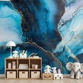 thumbnail image 7 of Wallpaper Luxury blue abstract marble liquid ink art painting Peel and Stick Wall Murals 69"H x 96"W Removable PVC Wall Paper Self-Adhesive Wall Paintings Art Decor for Bedroom Living Room, 7 of 7