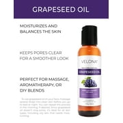 Grapeseed Oil by Velona - 2 fl oz | 100% Pure and Natural Carrier Oil | Refined | Skin, Face, Body, Hair Care | Use Today - Enjoy Results