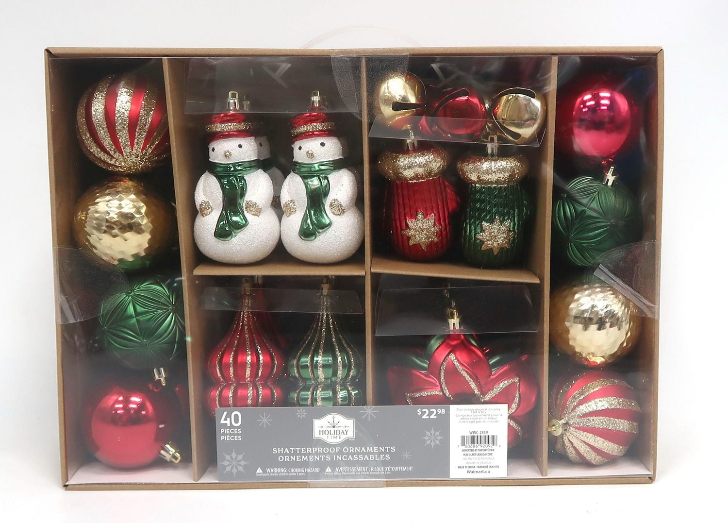 40 PIECES SHATTERPROOF ORNAMENT SET