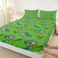 thumbnail image 3 of Feelyou Kawaii Pike Fish Queen Sheet Sets for Teens, Cartoon Fish Hook Flat Sheet, Cute Rustic Animal Queen Fitted Sheet, Microfiber Bedroom Decor, 4pcs, 3 of 7